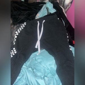 Black checkered Reflex sweatpants